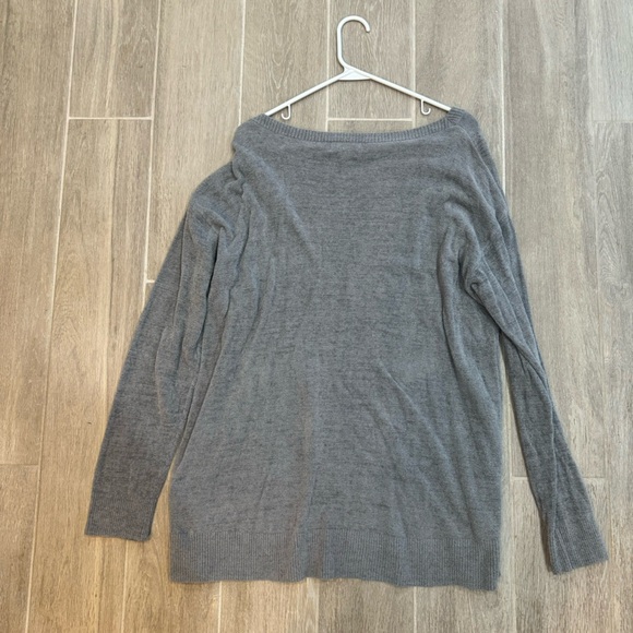 $128 Grey Barefoot Dreams Crewneck Pullover Cozychic Ultra Lite - Picture 4 of 4